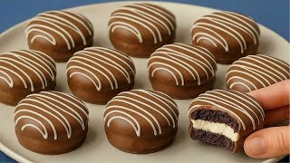 Nova sobremesa caseira rápida com chocolate e um recheio delicioso! Sem gelatina!