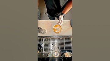 classic latte Tulip at ☕ #shorts #coffee #latteart #youtubeshorts