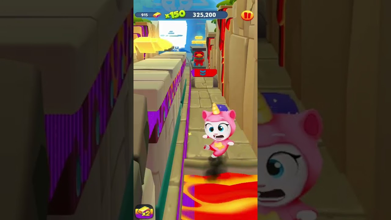 TALKING TOM GOLD RUN VS TAG WITH RYAN WHITE VS RED LAVA FALLS DOWN