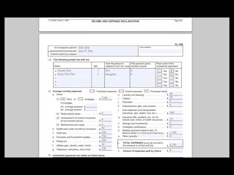 about form fl 150 income and expense declaration california youtube form fl 150