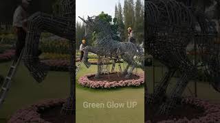 Building a Giant Floral Unicorn! 🦄 | Satisfying Garden Art  #greenglowup #satisfying #landscaping