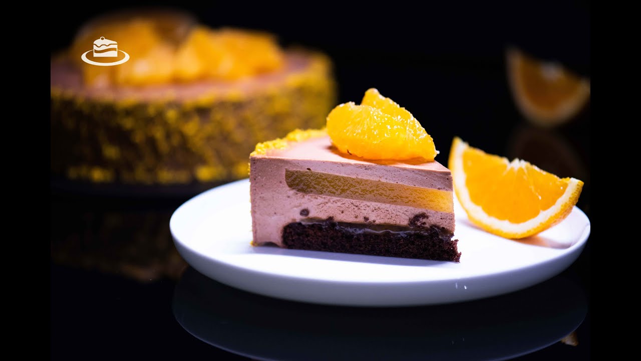 Tort Entremet cu Portocale, Ciocolata si Caramel de Portocale / Chocolate Orange Caramel Cake
