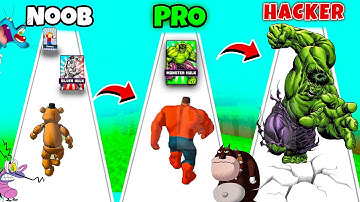 SHINCHAN and CHOP CRAFTING GOLD GODZILLA HULK KING KONG in MONSTER DRAFT | NOOB vs PRO vs HACKER