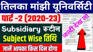 tmbu part2 subsidiary exam routine|tmbu ba part2 subsidiary program 2020-23|tmbu part2subsidiaryexam