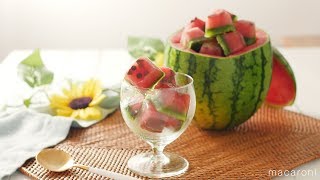 製氷皿で夏おやつ「ひと口スイカシャーベット」のレシピ・作り方