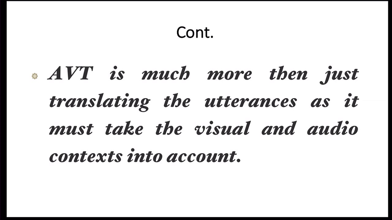 دور الترجمة السمعية والبصرية في نقل الثقافة والمعلومات The Role of AVT in Transferring Culture
