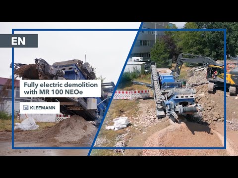 MOBIREX MR 100 NEOe Electric Impact Crusher in Action on Fully Electric Job Site in Erlangen