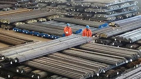 Modern and efficient rebar production process. Extremely powerful rebar bending machine