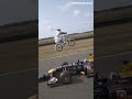 Attempting to jump over a MOVING F1 car... on a BMX 😮🏎️ #shorts
