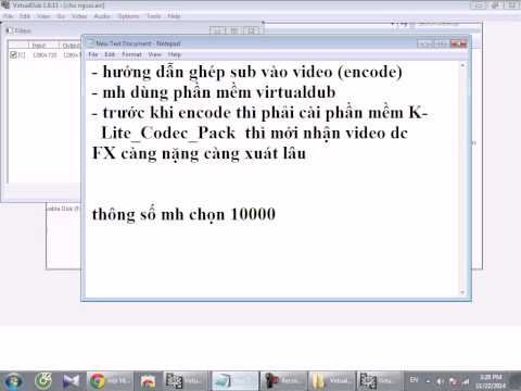 Hướng dẫn ghép video với sub bằng Virtualdub (encode)