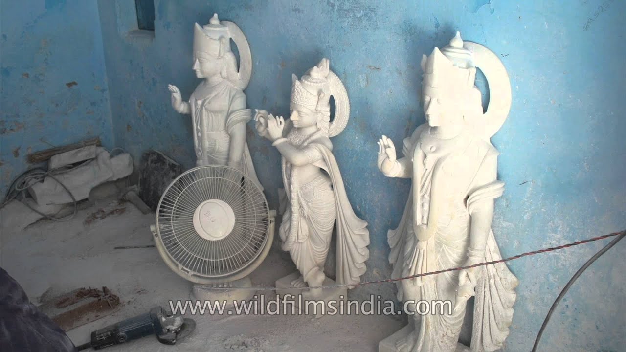 Man makes marble statue of Krishna in Rajasthan YouTube
