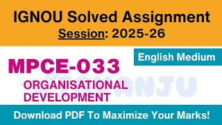 IGNOU MPCE 033 Solved Assignment 2025-26 English Medium | IGNOU MAPC Solved Assignment 2025-26
