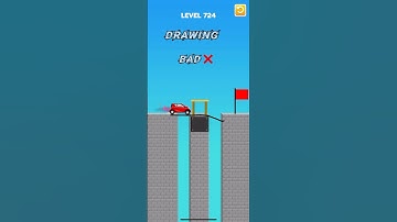 draw bridge puzzle game play level 724🚘 #gaming #drawing #Shorts