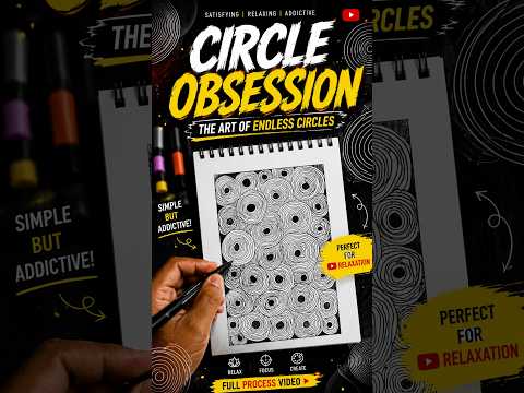 How to Draw Beautiful Concentric Circle Pattern | Easy Abstract Doodle Art Step by Step✒️✨