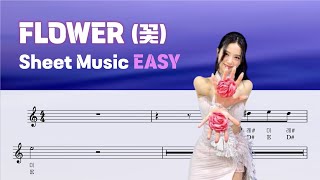 지수 (JISOO) - '꽃' Flower 계이름 악보 Sheet Music with notes / Flute Cover / 플룻 바이올린 클라리넷 색소폰 오보에 트럼펫 연주 커버