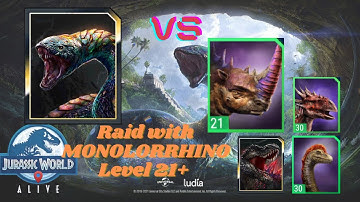 DEFEATED HYDRA BOA with MONOLORRHINO Level 21+ RAID APEX BOSS JURRASIC WORLD ALIVE (JWA)