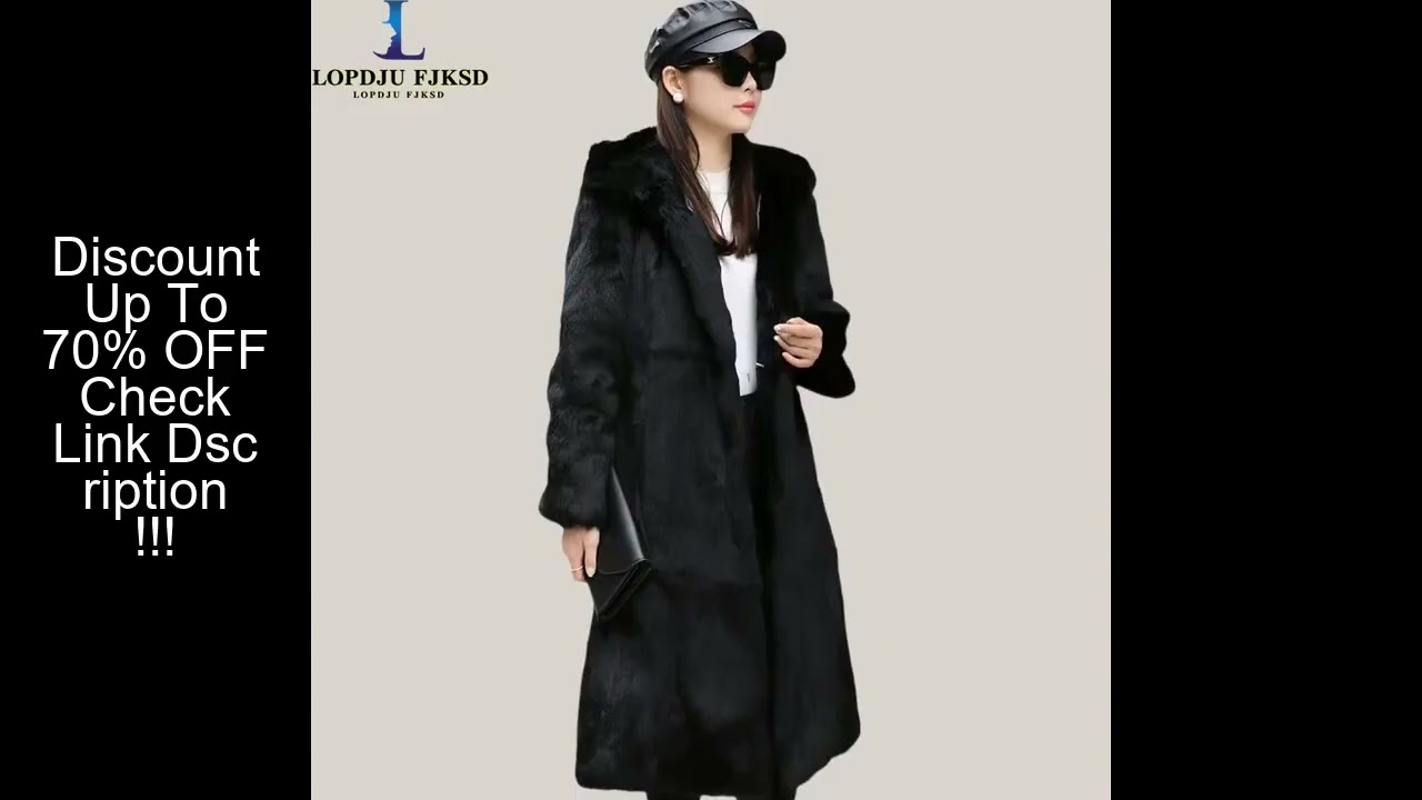 Real Rabbit Fur Coat for Women,High Quality Jackets,Covered Button Overcoat,Hooded,Thick Warm,Female