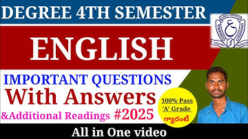 DEGREE 4TH SEM ENGLISH ALL LESSONS ONE VIDEO EXPLANATION 🚨💯 PASS 🚨 OSMANIA UNIVERSITY DEGREE 4TH SEM
