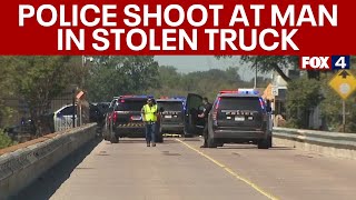 Officers shoot at suspect who rammed police cruisers with stolen vehicle, Irving PD says