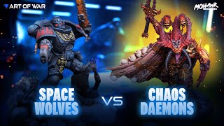 Space Wolves vs Chaos Daemons Battle Report Warhammer 40k