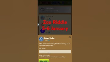 Zoo Riddle Of The Day | 5-6 January| #zoo #riddle #telegram