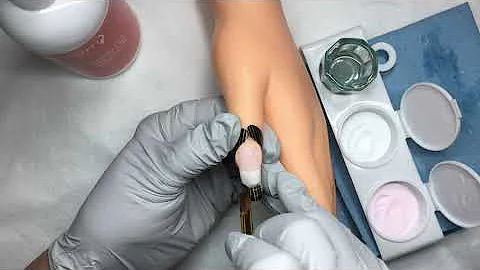 Pink & White Sculptured Nail Tutorial using Odorle...