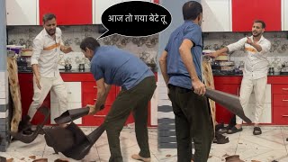 आज तो पापा ने बहुत मारा मुझे 😭 | prank on angry Indian Dad 😡 | Bhaichara prank | Monu Boora | 2024