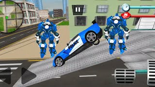 Ô tô cảnh sát robot biến hình * Us police robot car game police plane transport * android gameplay screenshot 3