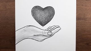 Kolay Kalp Ve El Resmi Nasıl Çizilir - Adım Adım Çizim Rehberi, Hediye Çizimi