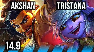 AKSHAN vs TRISTANA (MID) | 2000+ games, 15/3/4, Dominating | EUW Master | 14.9