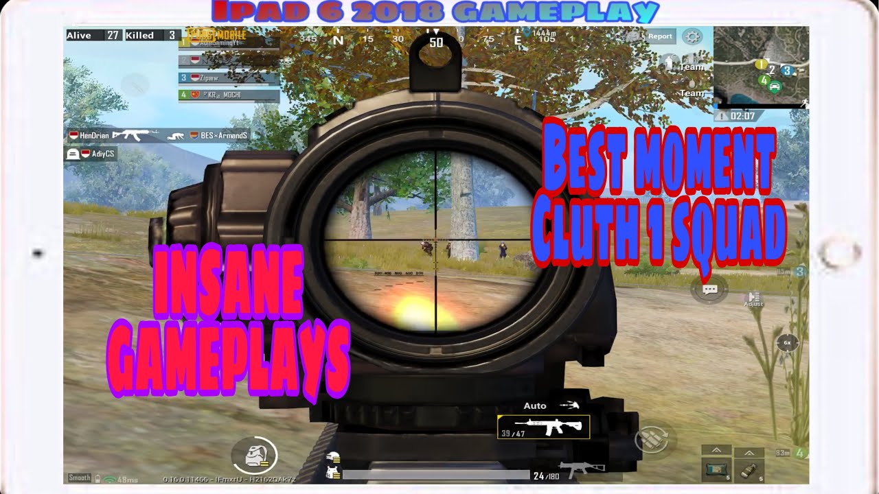 BEST MOMENT GAMEPLAY USING IPAD 6 2018 PUBG MOBILE - YouTube