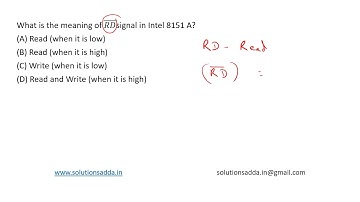 ISRO 2011 | CO | RD SIGNAL | INTEL 8151A|ISRO TEST SERIES | SOLUTIONS ADDA | EXPLAINED BY ISRO AIR-1