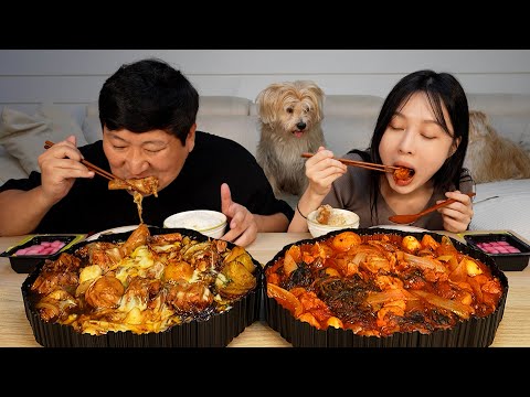 (<strong>Black</strong> Jjimdak VS <strong>Red</strong> Jjimdak) 요리&amp;amp;먹방!! - Mukbang eating show