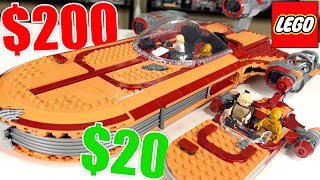 $20 VS $200 LEGO Star Wars LUKE'S LANDSPEEDER Comparison!