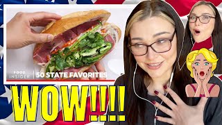 New Zealand Girl Reacts to USA'S FAVORITE SANDWICH IN EVERY STATE!! 🥪🇺🇸😱