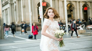 Ngọc Trinh chụp ảnh váy cưới bên ông bầu Khắc Tiệp tại Melbourne Australia