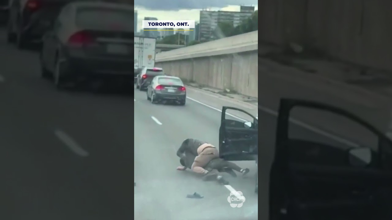 Road rage incident turns into fight on Highway 401 in Toronto 