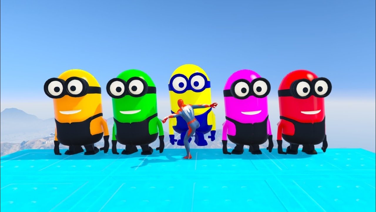 GTA 5 Epic Ragdolls | RED SPIDERMAN VS RED MINION VS GREEN MINION (Euphoria Physics/Funny Fails) #7