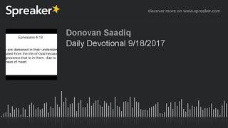 Daily Devotional 9/18/2017