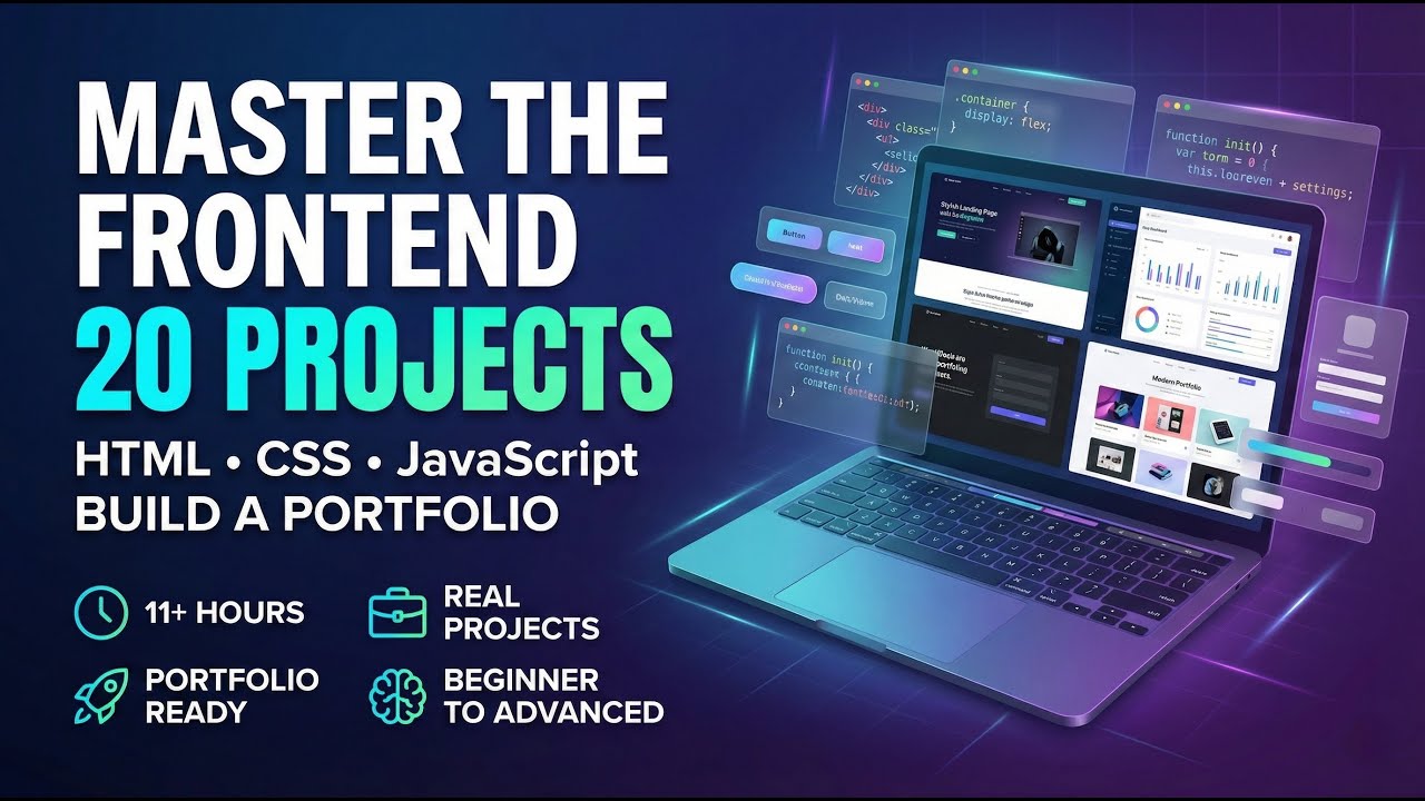 Master the Frontend: 20 HTML, CSS & JavaScript Projects (Build a Portfolio)