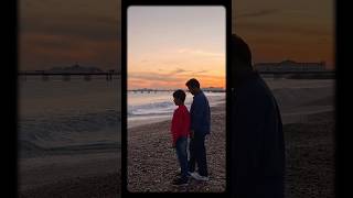 Uk Beach.Golden hour at #brighton #beachvibes #shorts #uktamil #travel #uktamilshorts #sunset #beach