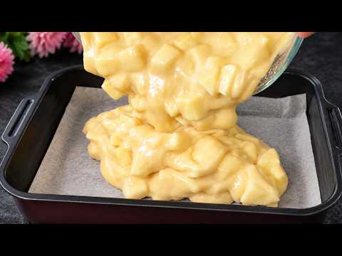 Grandma's apple pie with 2 eggs in 5 minutes! Simply mix all the ingredients and bake!
