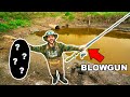 Fishing with HOMEMADE BLOWDART in NASTY SEWER!!! (Lucky Shot)