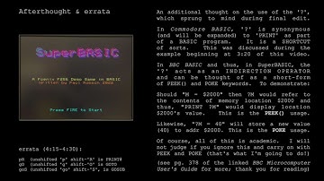 Foenix F256 SuperBASIC - What about "?" / PEEK(x) / POKE and errata for Part 6  - (1 minute)