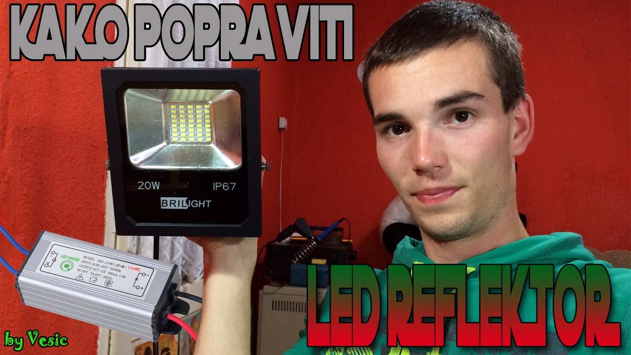 Kako popraviti LED reflektor ( neispravno napajanje ) - YouTube