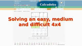 Solving an easy, medium, and difficult 4x4 Calcudoku screenshot 5