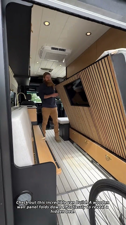 Amazing Fold Down Murphy Bed in a Camper Van