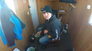 Ice fishing on Ottertail Lake, Minnesota