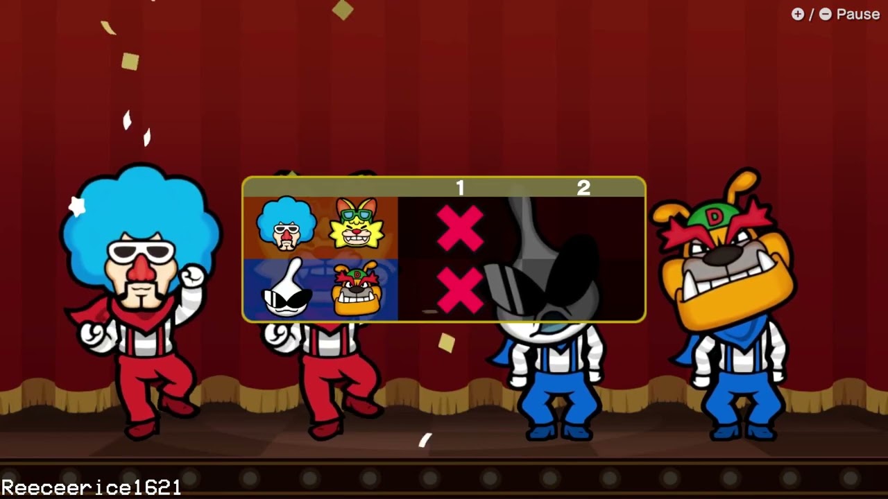 WarioWare: Move It!: Шоу "Кто здесь главный?" — сетевая игра для 4 игроков, 60 кадров в секунду.