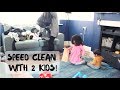 Speed cleaning an extreme mess with 2 kids  safs life